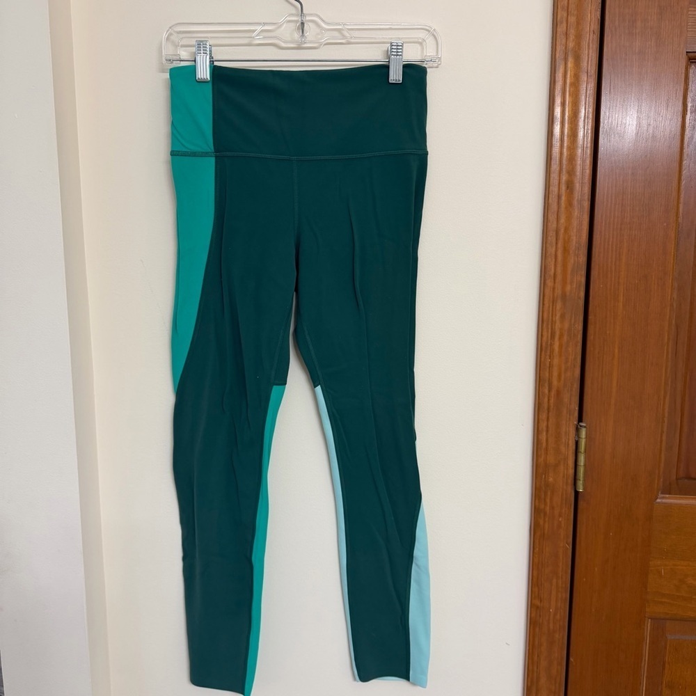 Athleta Green and Light Blue Leggings